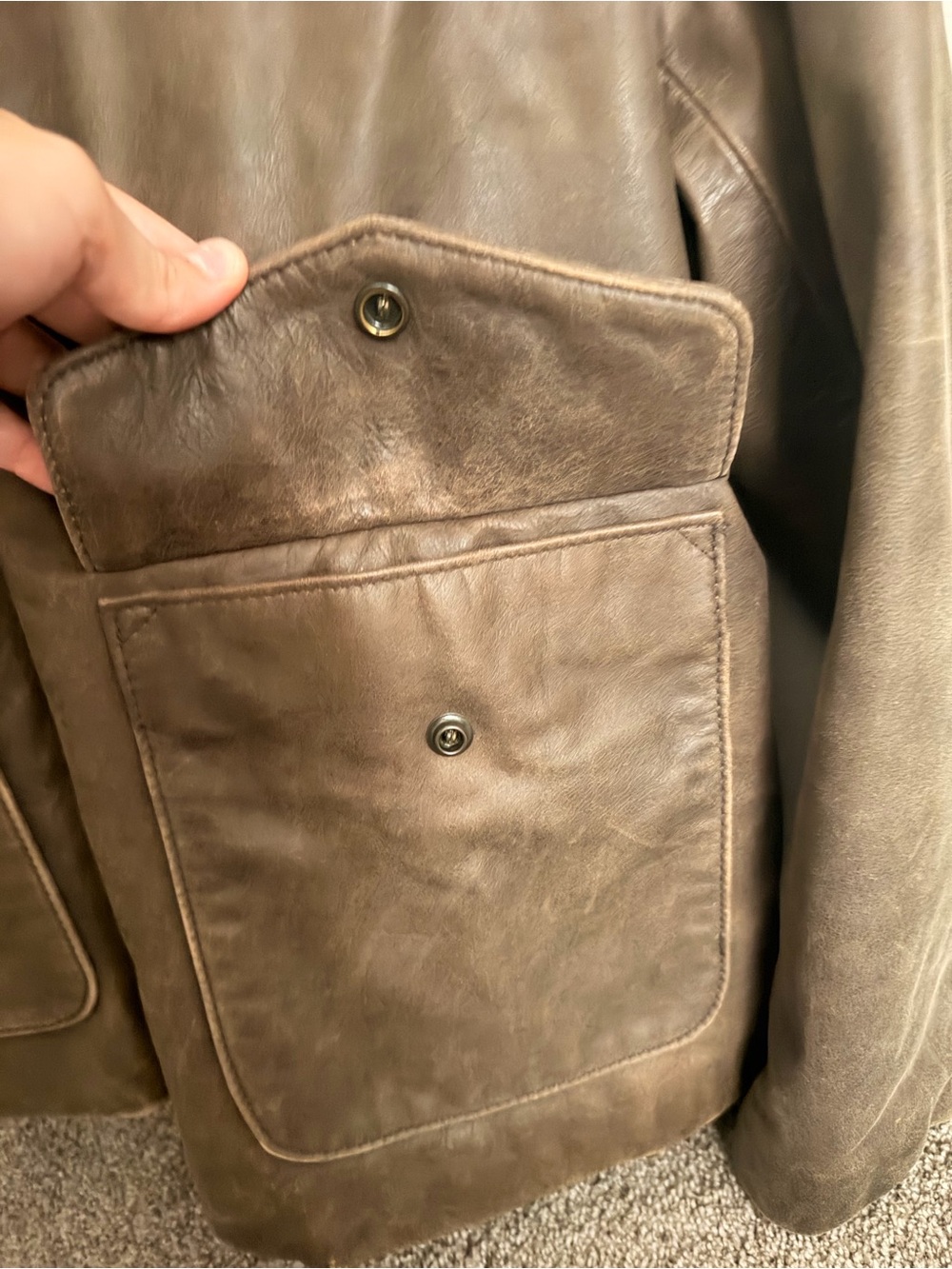 US Wings Cooper Original Vintage Cowhide Leather Indy-Style Jacket - Picture 5 of 7